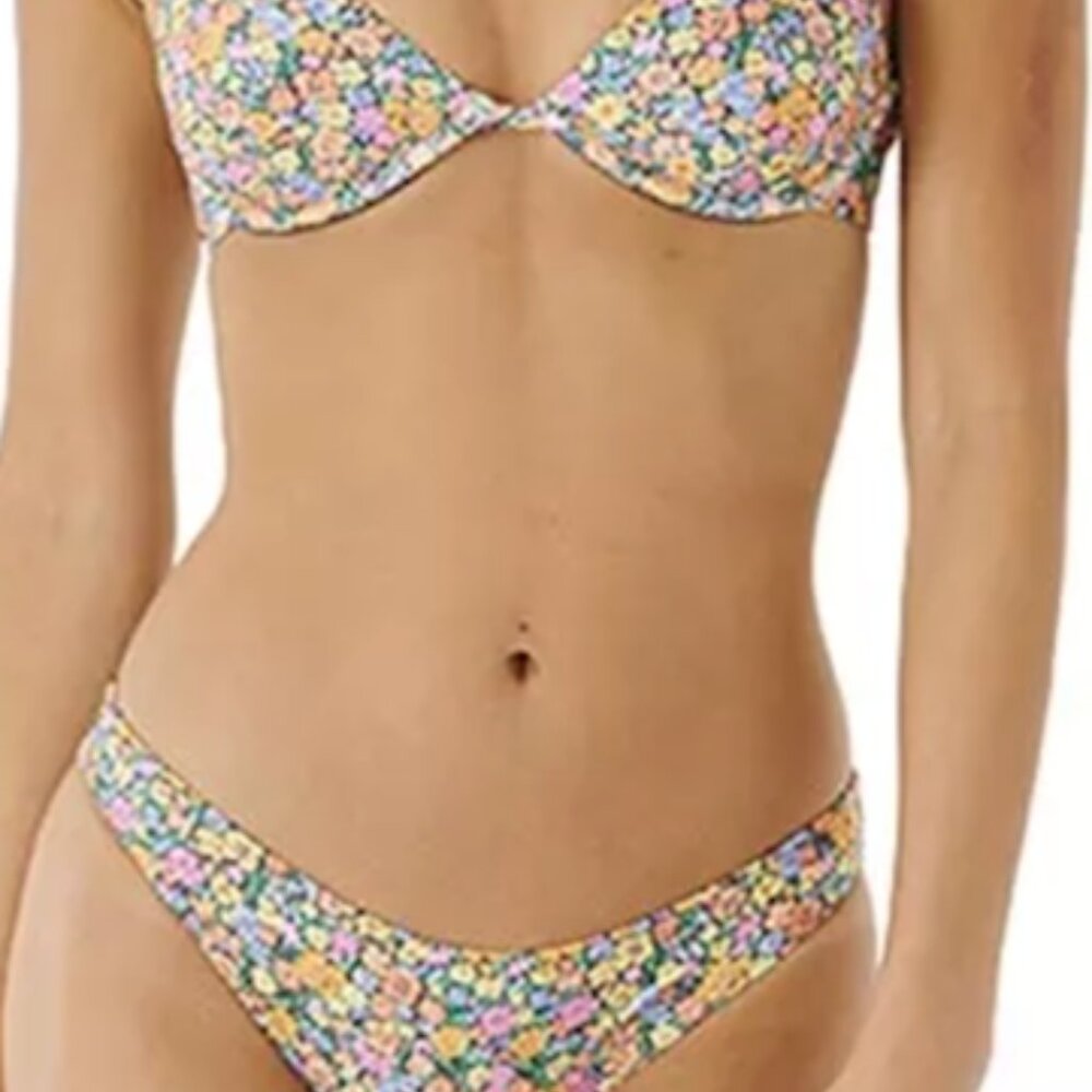 RipCurl Afterglow Floral Full Coverage Bikini Top and Bikini Bottom -NWT ! Sz: S